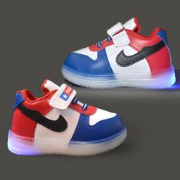 NEW STEPS Colour Blocked LED Velcro Closure Shoes - Red-image-80