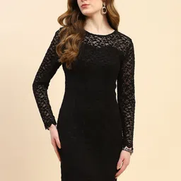 Global Republic Women Floral Self Design Sheath Dress-image-92