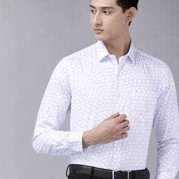 Arrow Manhattan Slim Fit Geometric Printed Pure Cotton Formal Shirt-picture-49