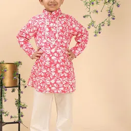 Cutiekins Boys Floral Printed Kurta with Pyjama-42