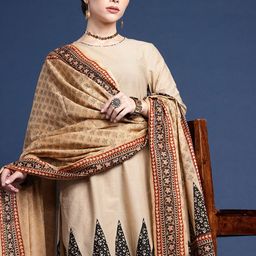 Taavi Bagru Ethnic Motifs Printed Pure Cotton Kurta with Trousers & Dupatta-7