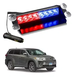 Cartronics 8 LED Red Blue Police Flasher Light for Toyota Highlander-image-76