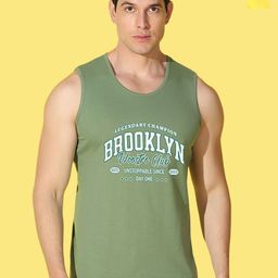 WOOSTRO Pack Of 2 Printed Super Combed Cotton Gym Vests VWS26(HARD YELLOW)(BKLN LGTGREEN)-image-85