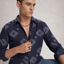 WROGN Textured Self Design Casual Shirt-image-17