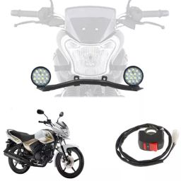 Cartronics 42W Complete Lighting System 14 LED Round Fog Lamp Light for Yamaha Saluto Disk Brake-34