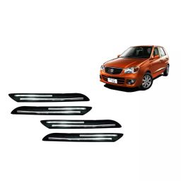 Auto Pearl Plastic & Silver Plated Car Bumper Guard for Maruti Suzuki Alto K10 Black/Silver (Pack of 4 Pcs)-picture-13