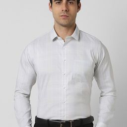 Van Heusen Men Slim Fit Spread Collar Checked Cotton Formal Shirt-image-14