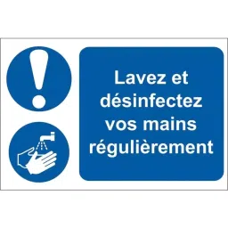 RS PRO PVC Mandatory Hygiene Sign With French Text, 300 x 200mm Model No 2013310-image-36