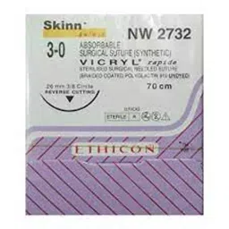 Ethicon 70 cm 3-0 USP Undyed Vicryl Rapide Braided Suture NW2732 Pack of 12 Pcs-image-46