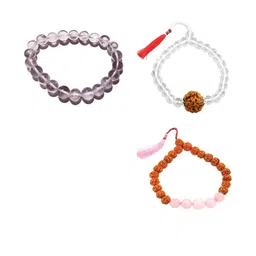 Divine souvenirs Unisex Set Of 3 Artificial Beaded Elasticated Bracelets-19
