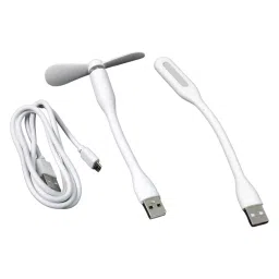 DeoDap Mini USB Fan, USB Light & Micro USB Cable Combo Portable White, 7398 (Set of 3 Pcs)-32
