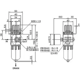 KOGANEI 1/8 inch Connector Dia, 0.05-0.83 MPa RC Thread Filter Regulator, FR150-01-image-74