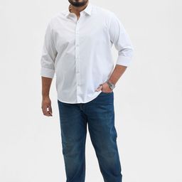 Snitch Men Classic Fit Spread Collar Solid Cotton Casual Shirt-image-67