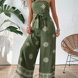 Routes by All About You Linen Strapless Printed Basic Jumpsuit image 4
