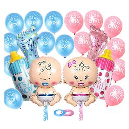 AMFIN Its a Boy or Its a Girl Foil Balloon  Decoration Kit Blue Pink - Pack of 28-14