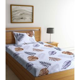 Arrabi Single Bed Cotton Bedsheet and Pillow Cover  White-image-24