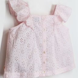 Cherry Crumble By Nitt Hyman Cap Sleeves Schiffli Top - Pink-image-94