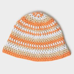 Mi Arcus  Cotton Color Block Knitted Bucket Cap Orange-image-55