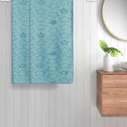 FABINALIV Set of 2 Turquoise Geometric Cotton Kids Bath Towels (110X60 cm)-image-98