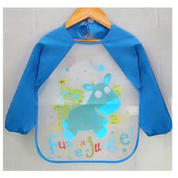 Yellow Bee Polyester Donkey Print Art Smock with Adjustable Closure for Boys  White and Blue-picture-24