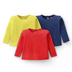 Babyhug Cotton Knit Full Sleeves Solid Color T-Shirts Pack of 3 - Multicolor-image-53