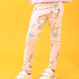 Anthrilo Lycra Unicorn Star Printed Legging - Pink-picture-0