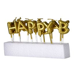 Decor Mantra happy birthday letters candles for cake decoration is perfect birthday decoration items - Gold - Pack of 13-image-11