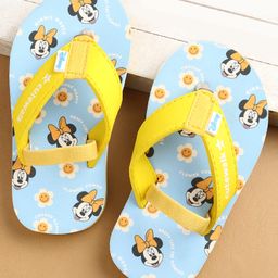 Cute Walk by Babyhug Flip Flops with Back Strap Closure Minnie Mouse Print - Yellow-image-6