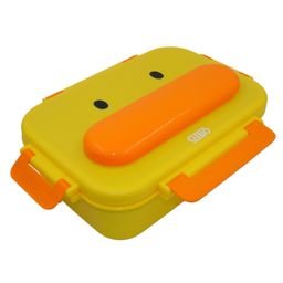 Sanjary Duck mouth Stainless Steel Lunch Box with 3 compartment and Cluttery 1125ml color design may vary-picture-15
