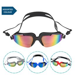 KARBD Swimming Goggles Youth with Reflective UV Protection Polarized Glasses Connected Ear Plugs - Assorted Colour-27