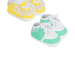 NESKA MODA 3 To 12 Month 2 Pair Newborn Unisex Baby Skin Friendly Soft Cotton Lace Shoe Booties-74