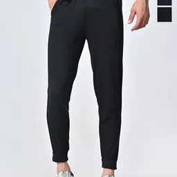 BAESD Men Pack Of 3 Pure Cotton Mid-Rise Joggers-image-12