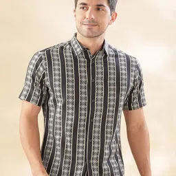 Anouk Men Standard Geometric Printed Cotton Casual Shirt-image-58
