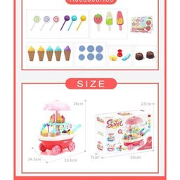 SANISHTH Ice Cream Toy Cart Play Set with Music & Light 30 Pieces - Multicolor image 5