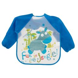 Yellow Bee Polyester Donkey Print Art Smock with Adjustable Closure for Boys  White and Blue image 5
