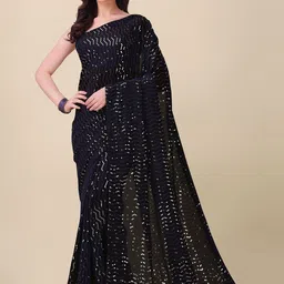 Moda Rapido Sequinned Embellished Pure Georgette Saree-image-32