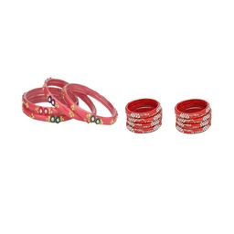 Somil Elegant Combo Glass Bangle Set | Handmade Traditional Chudi For Women | Perfect For Daily & Occasion Use, Combo Of 2 Set, Gajri, Red-image-68
