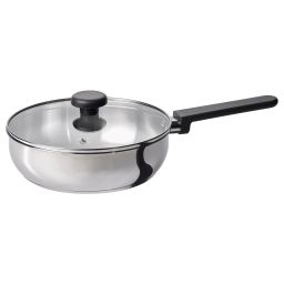 ikea middagsmat Sauté pan with lid, clear glass/stainless steel, 24 cm-picture-46