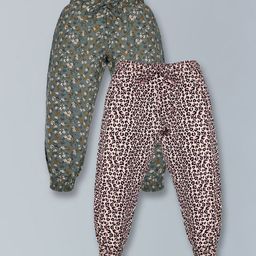 PLUM TREE Girls Pack Of 2 Printed Lounge Pants-image-22