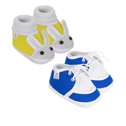 NESKA MODA Yellow Cotton Booties-60