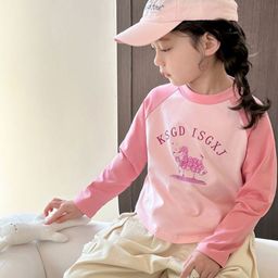 LULU & SKY Girls Printed Raw Edge T-shirt-image-46