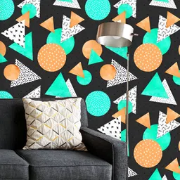 ArtzFolio Printed UV-Resistant Anti-Bacterial Abstract Triangles Circles Peel & Stick Wallpaper-37