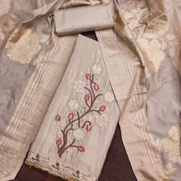 Rangtulika Ethnics Embroidered Silk Chiffon Unstitched Dress Material-picture-20
