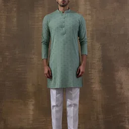 Satwaa Men Embroidered Chikankari Kurta-picture-4
