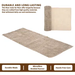 Kuber Industries Cream-Colored Anti-Skid Rectangular Runners image 5