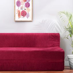 Solis Primus Comfort for all Maroon 3 Seater Foam Fold Out Sofa Cum Bed-image-97