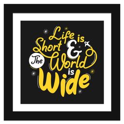 Wens Funny Quotes Frame With Front Acrylic Life Is Short Print - Multicolor-picture-5