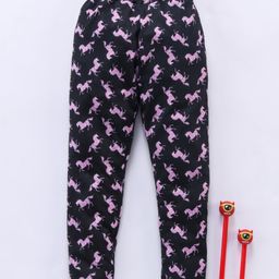 Eteenz Full Length Leggings Horse Print - Black-image-45