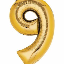 Amfin Number Nine 17 Inches Foil Balloon - Golden-image-30