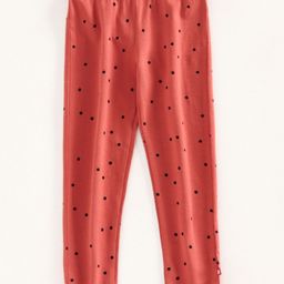 Nino Bambino 100% Organic Cotton Polka Dot Print Leggings - Red-image-60